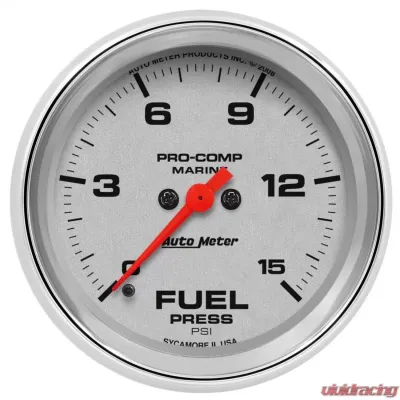AutoMeter GAUGE; FUEL PRESSURE; 2 5/8in.; 15PSI; DIGITAL STEPPER MOTOR; MARINE CHROME - 200849-35