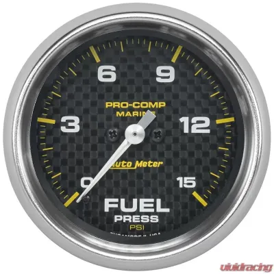 AutoMeter GAUGE; FUEL PRESSURE; 2 5/8in.; 15PSI; DIGITAL STEPPER MOTOR; MARINE CARBON FIBE - 200849-40