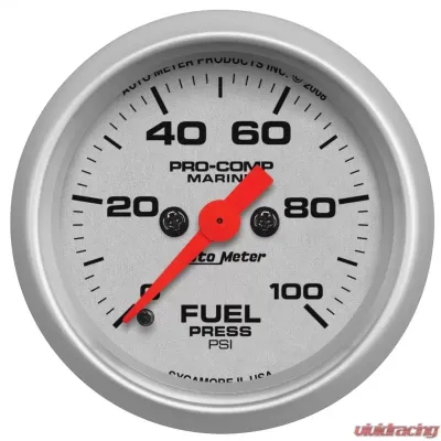 AutoMeter GAUGE; FUEL PRESSURE; 2 1/16in.; 100PSI; DIGITAL STEPPER MOTOR; MARINE SILVER - 200850-33