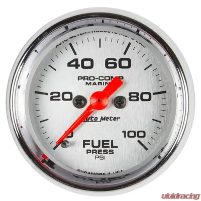 AutoMeter GAUGE; FUEL PRESSURE; 2 1/16in.; 100PSI; DIGITAL STEPPER MOTOR; MARINE CHROME - 200850-35