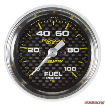 AutoMeter GAUGE; FUEL PRESSURE; 2 1/16in.; 100PSI; DIGITAL STEPPER MOTOR; MARINE CARBON - 200850-40