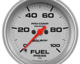 AutoMeter GAUGE; FUEL PRESSURE; 2 5/8in.; 100PSI; DIGITAL STEPPER MOTOR; MARINE SILVER