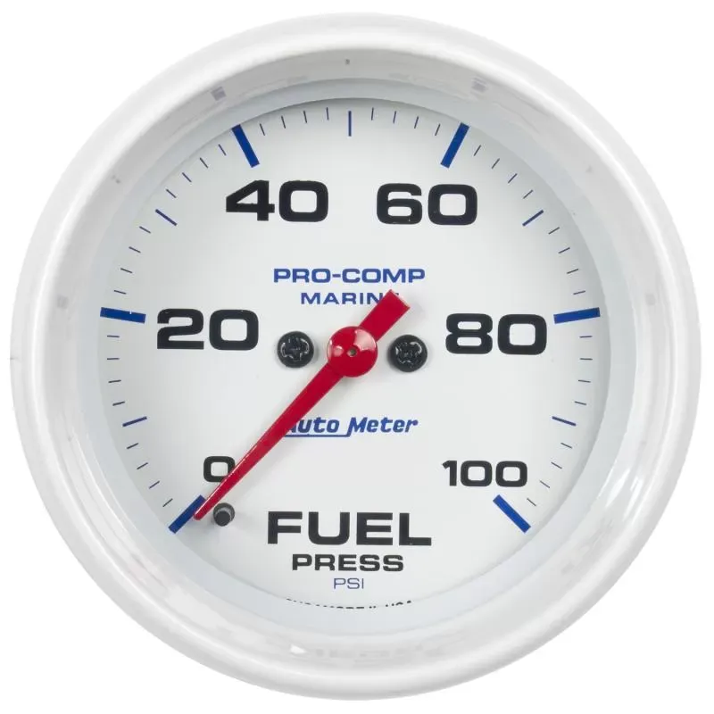 AutoMeter GAUGE; FUEL PRESSURE; 2 5/8in.; 100PSI; DIGITAL STEPPER MOTOR; MARINE WHITE - 200851