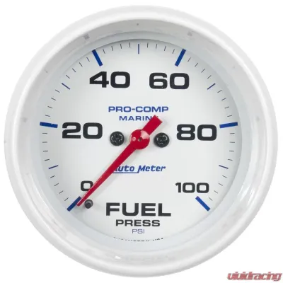 AutoMeter GAUGE; FUEL PRESSURE; 2 5/8in.; 100PSI; DIGITAL STEPPER MOTOR; MARINE WHITE - 200851