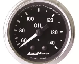 AutoMeter GAUGE; OIL TEMP; 2 1/16in.; 60-140deg.C; MECHANICAL; COBRA