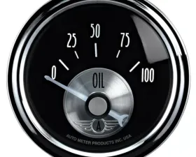 AutoMeter GAUGE; OIL PRESS; 2 1/16in.; 100PSI; ELEC; PRESTIGE BLK. DIAMOND