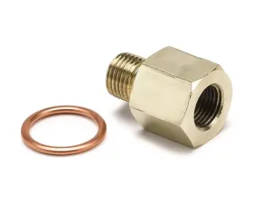 AutoMeter FITTING; ADAPTER; METRIC; M10X1 MALE TO 1/8in. NPTF FEMALE; BRASS