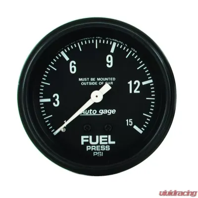 AutoMeter GAUGE; FUEL PRESSURE; 2 5/8in. 0-15PSI; MECHANICAL; BLACK; AUTOGAGE - 2311