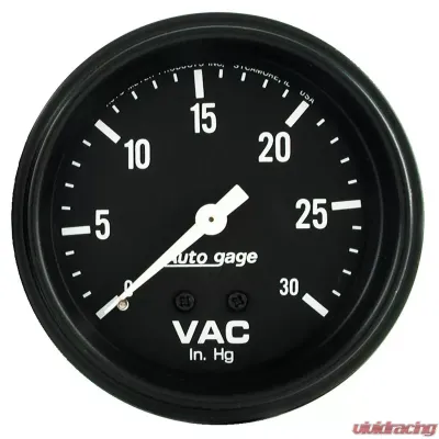 AutoMeter GAUGE; VACUUM; 2 5/8in.; 30INHG; MECHANICAL; BLACK; AUTOGAGE - 2317