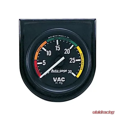 AutoMeter GAUGE CONSOLE; VACUUM; 2in.; 30INHG; BLK DIAL; BLK BEZEL; AUTOGAGE - 2337