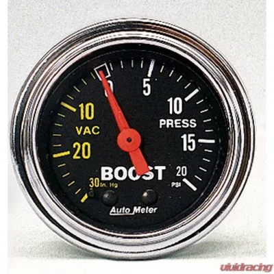 AutoMeter GAUGE; VAC/BOOST; 2 1/16in.; 30INHG-20PSI; MECHANICAL; TRADITIONAL CHROME - 2401