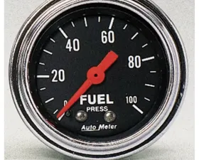 AutoMeter GAUGE; FUEL PRESSURE; 2 1/16in.; 100PSI; MECHANICAL; TRADITIONAL CHROME