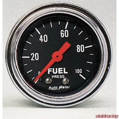 AutoMeter GAUGE; FUEL PRESSURE; 2 1/16in.; 100PSI; MECHANICAL; TRADITIONAL CHROME - 2412