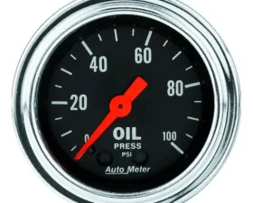 AutoMeter GAUGE; OIL PRESSURE; 2 1/16in.; 100PSI; MECHANICAL; TRADITIONAL CHROME