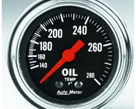 AutoMeter GAUGE; OIL TEMP; 2 1/16in.; 140-280deg.F; MECHANICAL; TRADITIONAL CHROME
