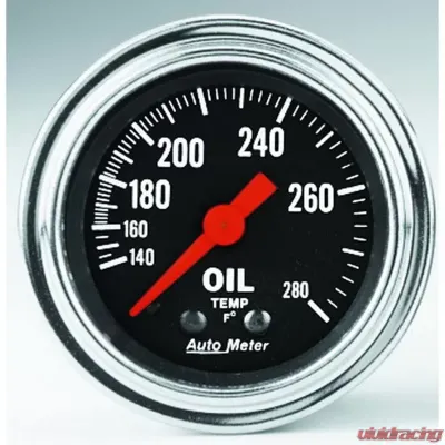 AutoMeter GAUGE; OIL TEMP; 2 1/16in.; 140-280deg.F; MECHANICAL; TRADITIONAL CHROME - 2441