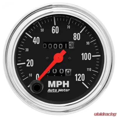 AutoMeter GAUGE; SPEEDOMETER; 3 3/8in.; 120MPH; MECHANICAL; TRADITIONAL CHROME - 2492