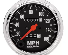 AutoMeter GAUGE; SPEEDOMETER; 3 3/8in.; 160MPH; MECHANICAL; TRADITIONAL CHROME