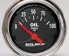 AutoMeter GAUGE; OIL PRESSURE; 2 1/16in.; 100PSI; ELECTRIC; TRADITIONAL CHROME