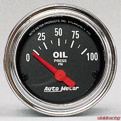 AutoMeter GAUGE; OIL PRESSURE; 2 1/16in.; 100PSI; ELECTRIC; TRADITIONAL CHROME - 2522