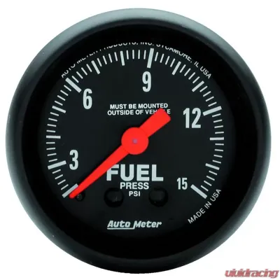 AutoMeter GAUGE; FUEL PRESS; 2 1/16in.; 15PSI; MECHANICAL; Z-SERIES - 2603