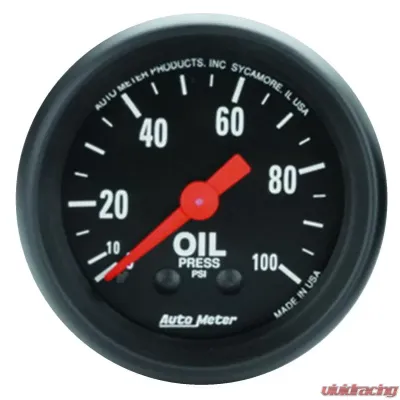 AutoMeter GAUGE; OIL PRESS; 2 1/16in.; 100PSI; MECHANICAL; Z-SERIES - 2604