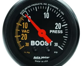 AutoMeter GAUGE; VAC/BOOST; 2 1/16in.; 30INHG-30PSI; MECHANICAL; Z-SERIES