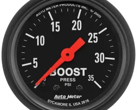 AutoMeter GAUGE; BOOST; 2 1/16in.; 35PSI; MECHANICAL; Z-SERIES