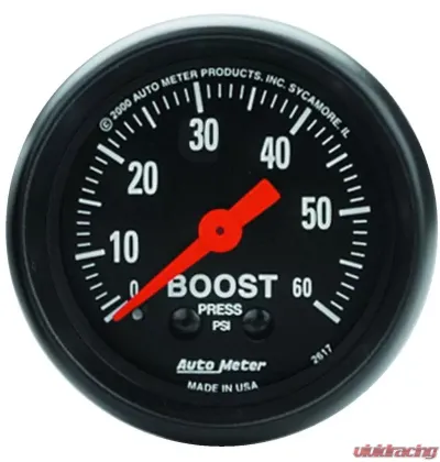 AutoMeter GAUGE; BOOST; 2 1/16in.; 60PSI; MECHANICAL; Z-SERIES - 2617