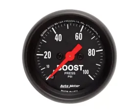 AutoMeter GAUGE; BOOST; 2 1/16in.; 100PSI; MECHANICAL; Z-SERIES