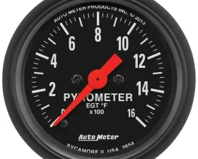 AutoMeter GAUGE; PYROMETER (EGT); 2 1/16in.; 1600deg.F; DIGITAL STEPPER MOTOR; Z-SERIES