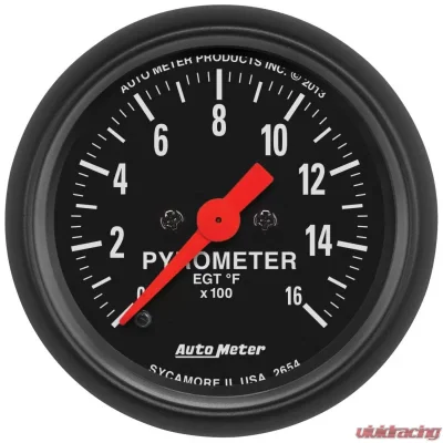 AutoMeter GAUGE; PYROMETER (EGT); 2 1/16in.; 1600deg.F; DIGITAL STEPPER MOTOR; Z-SERIES - 2654