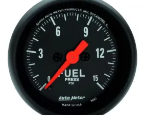 AutoMeter GAUGE; FUEL PRESSURE; 2 1/16in.; 15PSI; DIGITAL STEPPER MOTOR; Z-SERIES