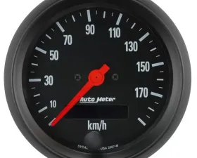 AutoMeter GAUGE; SPEEDOMETER; 3 3/8in.; 190KM/H; ELEC. PROG. W/LCD ODO; Z-SERIES