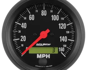 AutoMeter GAUGE; SPEEDO; 3 3/8in.; 160MPH; ELEC. PROGRAM W/LCD ODO; Z-SERIES