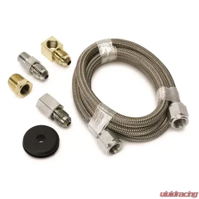 AutoMeter LINE; BRAIDED STAINLESS STEEL; #4 DIA.; 3FT. LENGTH;-4AN AND 1/8in. NPTF FITTING - 3227