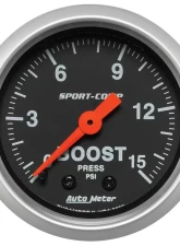 AutoMeter GAUGE; BOOST; 2 1/16in.; 15PSI; MECHANICAL; SPORT-COMP                                     - 3302 - Image 3
