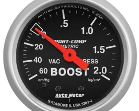 AutoMeter GAUGE; VAC/BOOST; 2 1/16in.; 60CMHG-2.1KG/CM2; MECHANICAL; SPORT-COMP