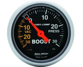 AutoMeter GAUGE; VAC/BOOST; 2 1/16in.; 30INHG-30PSI; MECHANICAL; SPORT-COMP