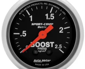 AutoMeter GAUGE; BOOST; 2 1/16in.; 2.5KG/CM2; MECHANICAL; SPORT-COMP