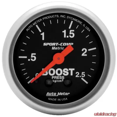 AutoMeter GAUGE; BOOST; 2 1/16in.; 2.5KG/CM2; MECHANICAL; SPORT-COMP - 3304-J