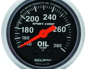 AutoMeter GAUGE; OIL TEMP; 2 1/16in.; 140-280deg.F; MECHANICAL; SPORT-COMP