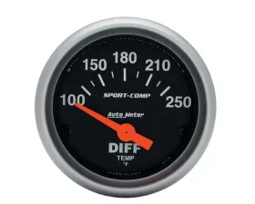 AutoMeter GAUGE; DIFFERENTIAL TEMP; 2 1/16in.; 100-250deg.F; ELECTRIC; SPORT-COMP