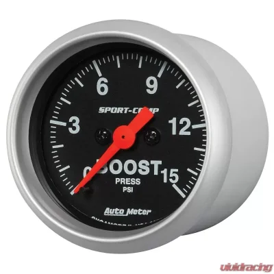 AutoMeter GAUGE; BOOST; 2 1/16in.; 15PSI; DIGITAL STEPPER MOTOR; SPORT-COMP - 3350