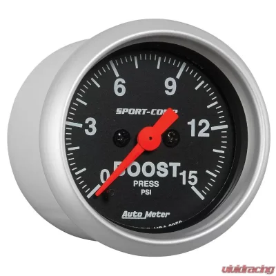 AutoMeter GAUGE; BOOST; 2 1/16in.; 15PSI; DIGITAL STEPPER MOTOR; SPORT-COMP - 3350