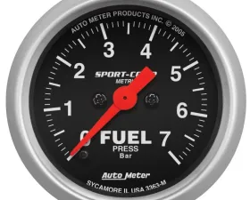 AutoMeter GAUGE; FUEL PRESSURE; 2 1/16in.; 7BAR; DIGITAL STEPPER MOTOR; SPORT-COMP