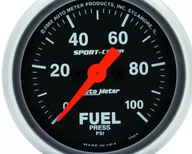AutoMeter GAUGE; FUEL PRESSURE; 2 1/16in.; 100PSI; DIGITAL STEPPER MOTOR; SPORT-COMP