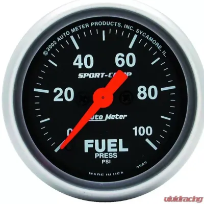 AutoMeter GAUGE; FUEL PRESSURE; 2 1/16in.; 100PSI; DIGITAL STEPPER MOTOR; SPORT-COMP - 3363
