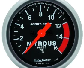 AutoMeter GAUGE; NITROUS PRESSURE; 2 1/16in.; 1600PSI; DIGITAL STEPPER MOTOR; SPORT-COMP