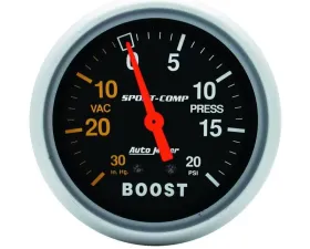 AutoMeter GAUGE; VAC/BOOST; 2 5/8in.; 30INHG-20PSI; MECHANICAL; SPORT-COMP